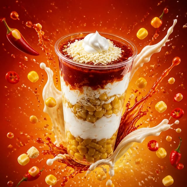 Elote / Corn in Cup.