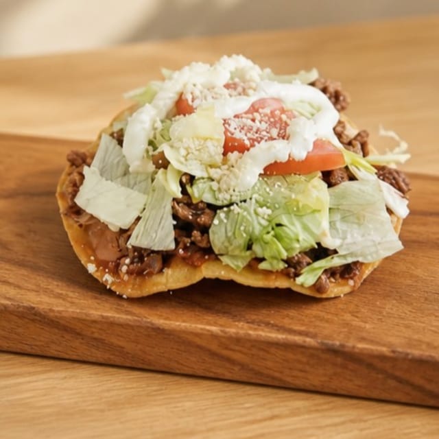 Pastor / Seasoned Pork Tostada.