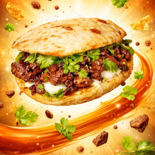 Pastor / Seasoned Pork Gordita.